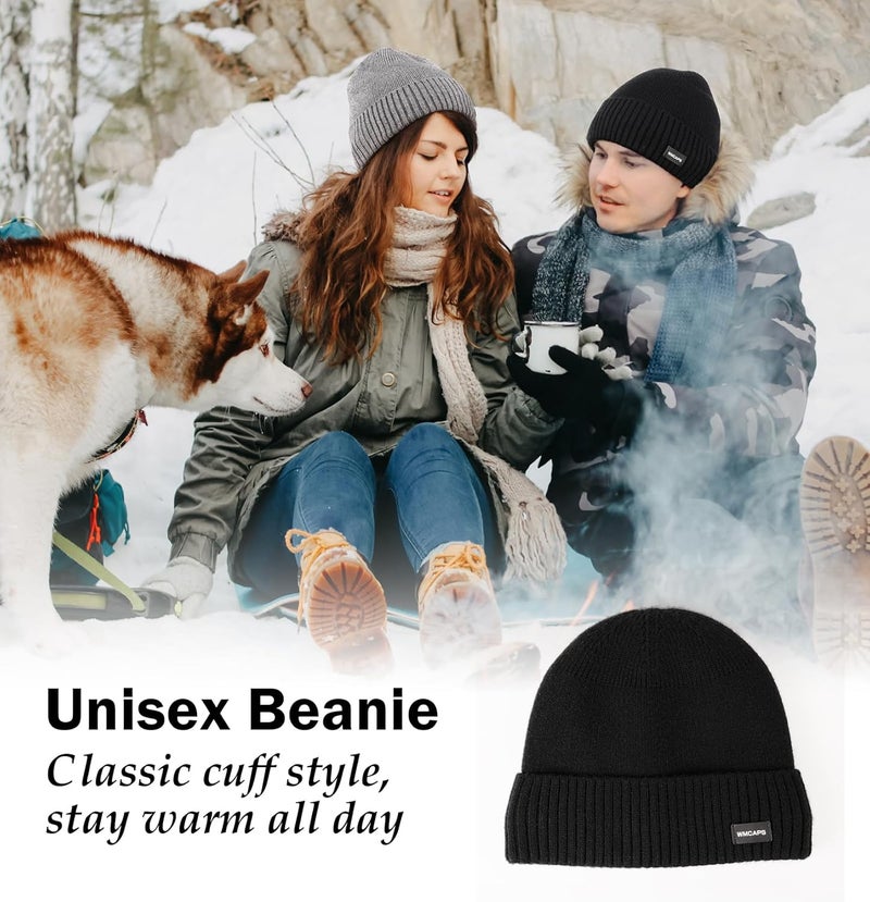 Wmcaps Winter Men Women Fleece Lined Beanie Knitted Hats, Soft Thermal Stocking Skull Caps for Cold Weather - Image 5